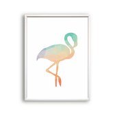 Schilderij  Geometrische flamingo / Jungle / Safari / 40x30cm