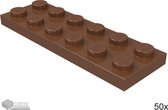 LEGO Plaat 2x6, 3795 Roodbruin 50 stuks