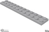 LEGO Plaat 2x12, 2445 Licht blauwgrijs 50 stuks
