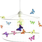 Hanglamp Kinderkamer met Vlinders-WIT NEON-Kinder hanglampen-Hanglamp kinderkamer wit-lamp met vlinders-vlinderlamp-Hanglamp Vlinders Multi Color-Ø40cm/LARGE