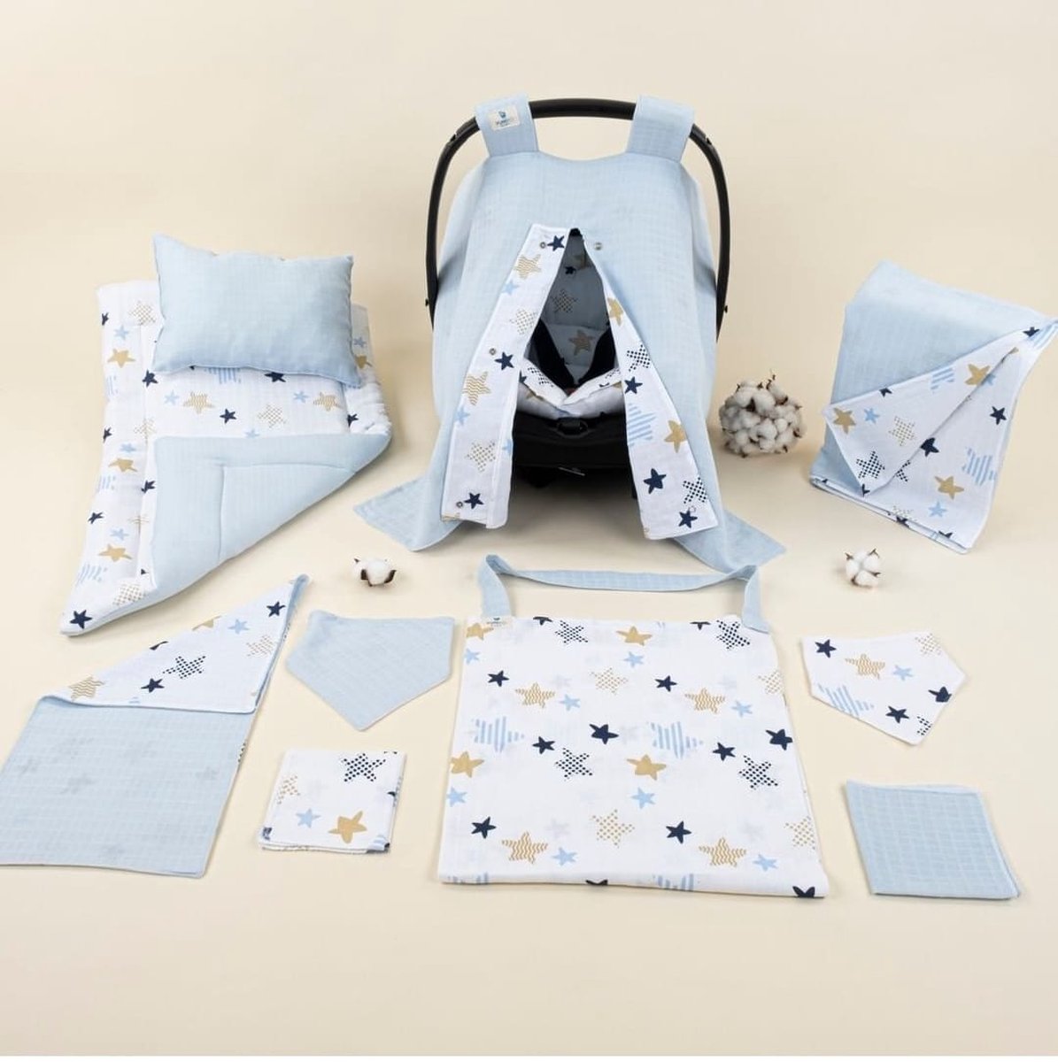 ByFame - babydekens - 10 delige set - blauw - 100% katoen - duurzaam ByFame - babydekens - 10 delige set - blauw - 100% katoen - duurzaam