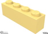 Lego Bouwsteen 1 x 4, 3010 Fel lichtoranje 100 stuks