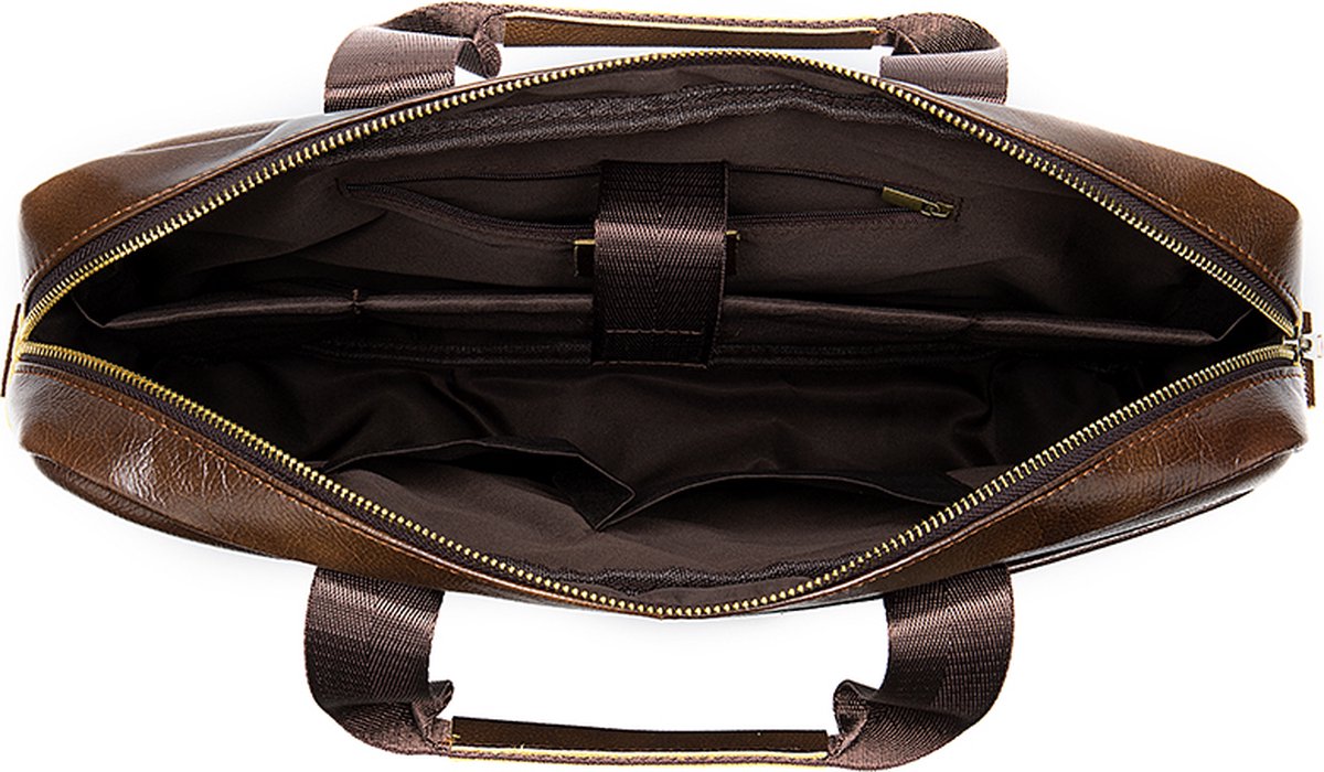 Laptoptas - Leer - Schoudertas - Aktetas - Herentas