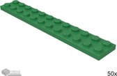 LEGO Plaat 2x12, 2445 Groen 50 stuks