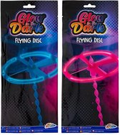 Grafix Glow Flying Disc - Speelgoed - Buiten - Glowinthedark - Glow in the dark - Vliegende Frisbee - Jongens - Meisjes - Kinderen - Cadeau - Blauw - Vliegende - Disk - Spelen - Buiten speelg