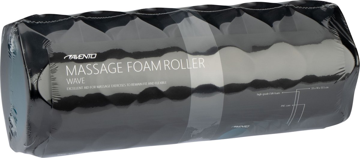 Avento Massage Roller - Foam - Wave - Zwart/Blauw thumbnail 6