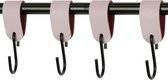4x Leren S-haak hangers - Handles and more®  | LILAPAARS - maat M (Leren S-haken - S haken - handdoekkaakje - kapstokhaak - ophanghaken)