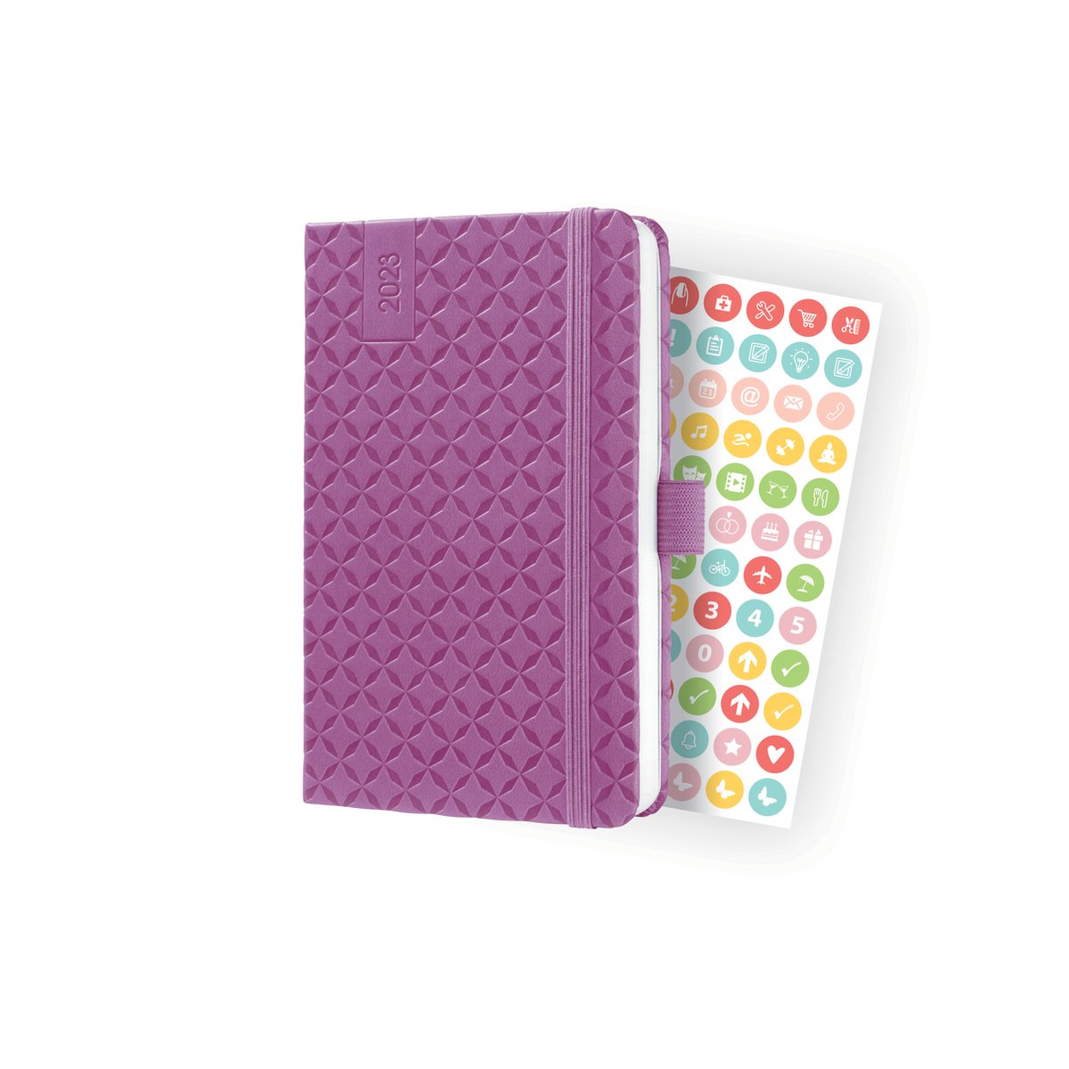 Sigel Jolie Flair - agenda 2023 - weekagenda - A6 - 4-talig - pink purple - hardcover. SI-J3114