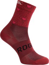 Rogelli Hearts Fietssokken - Dames - Bordeaux, Rood - Maat 40-43