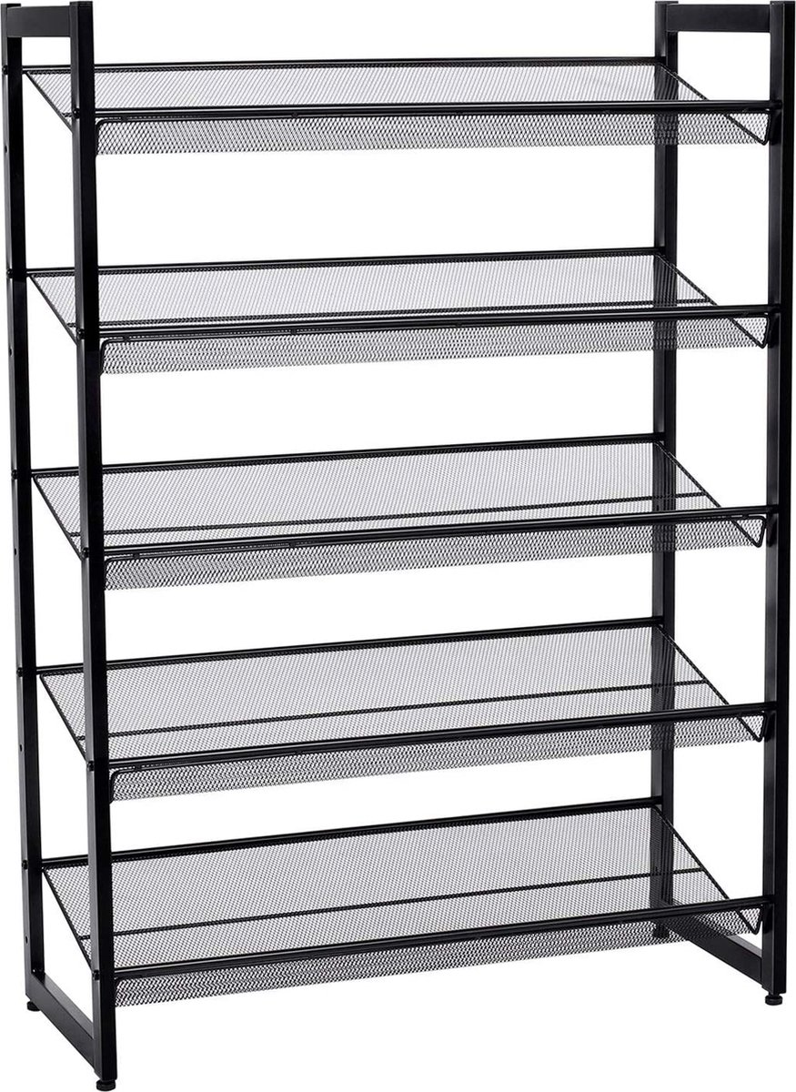 Schoenenrek - Schoenenbank - Metaal - 5 niveau's - Zwart