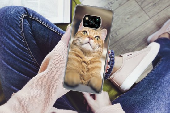 Coque Xiaomi Poco X3 Pro - Chat - Canapé - Oranje - Coque de téléphone en Siliconen
