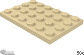 LEGO Plaat 4x6, 3032 Tan 50 stuks