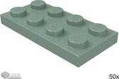 LEGO Plaat 2x4, 3020 Zandgroen 50 stuks
