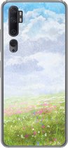 Geschikt voor Xiaomi Mi Note 10 Pro hoesje - Waterverf - Bloemen - Landschap - Siliconen Telefoonhoesje