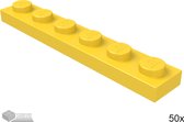 LEGO Plaat 1x6, 3666 Geel 50 stuks