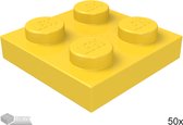 LEGO Plaat 2x2, 3022 Geel 50 stuks