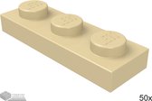 LEGO Plaat 1x3, 3623 Tan 50 stuks