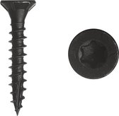 Wovar Zwarte Schroeven Verzinkt 4 x 20 mm Torx 20 met Snijpunt | 100 Stuks | Houtschroeven