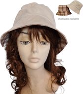 Mooie Summer Bucket Hat Beige - Zomer zonnehoed UV-bescherming- Vissershoed met voering -Emmerhoed - Bucket hat |Outdoor| Vakantie| Vissen| Wandelen