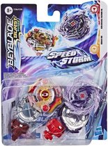 Beyblade Burst Surge Dual Pack, 2 Speedstorm Kolossal Fafnir F6 en Odax O6 wedstrijdtopjes