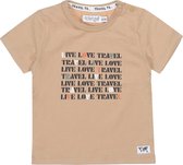 Dirkje jongens T-shirt beige met tekst - maat 86