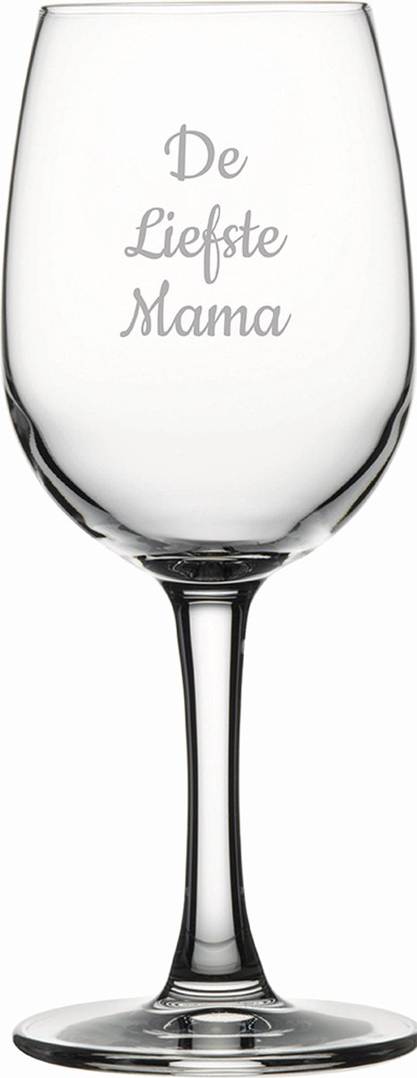 Gegraveerde witte wijnglas 26cl De Liefste Mama