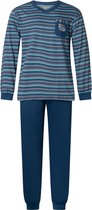 Heren pyjama Outfitter Single jersey 411242 V-hals navy M
