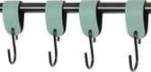 4x Leren S-haak hangers - Handles and more® | VAALGROEN - maat L (Leren S-haken - S haken - handdoekkaakje - kapstokhaak - ophanghaken)