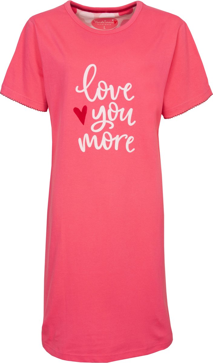 Tenderness Dames Nachthemd - Love You More Print - Roze