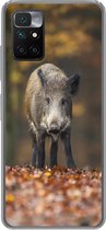 Geschikt voor Xiaomi Redmi 10 hoesje - Wild dier - Bos - Herfst - Siliconen Telefoonhoesje