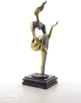 Vrouwelijk naakt - Bronzen beeld - Brons - Marmer - Kunst - Decoratie - 42x12x16 cm