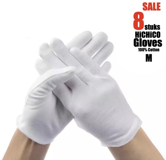 Handvest Echter Vierde Witte katoenen Handschoen – Gloves Soft 100% Cotton Gloves Coin Jewelry  Silver... | bol.com