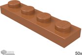 LEGO Plaat 1x4, 3710 Donker oranje 50 stuks