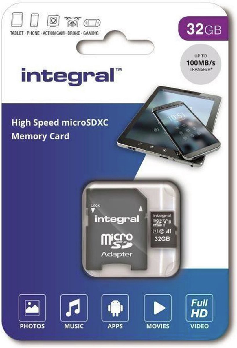 Integral - geheugen Micro SD-kaart 32GB MicroSDHC-kaart Klasse 10