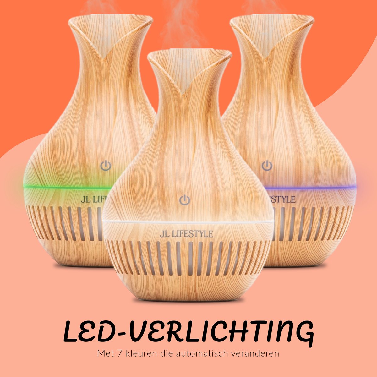 JL Lifestyle® Aroma Diffuser luchtbevochtiger met LED verlichting ...
