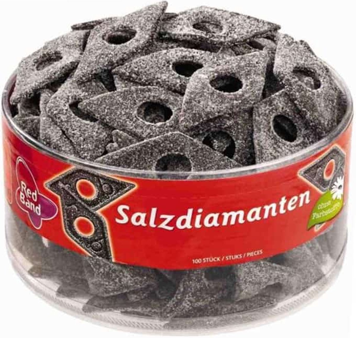 Red Band Zoute Diamanten 1 pot à 100 stuks - Zacht snoep - Zoute drop ...