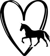 Autosticker love horse - horse - paard - sticker voor op trailer, auto, koelkast, muur - paardrijden - love horses