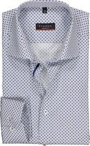 ETERNA modern fit overhemd - twill heren overhemd - blauw met wit dessin (contrast) - Strijkvrij - Boordmaat: 41