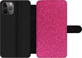 Bookcase Geschikt voor iPhone 11 Pro telefoonhoesje - Roze - Abstract - Design - Met vakjes - Wallet case met magneetsluiting