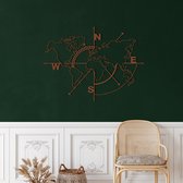 Wanddecoratie |Wereldkaart Leeg / World Map Empty| Metal - Wall Art | Muurdecoratie | Woonkamer |Bruin| 140x104cm