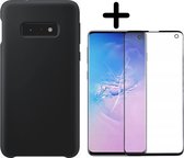 Fooniq Silicone Hoesje Zwart + Screenprotector - Geschikt Voor Samsung Galaxy S10e