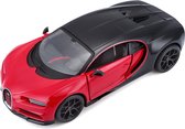 Bugatti Chiron Sport (Zwart/Rood) (17 cm) 1/24 Maisto + Hot Wheels Miniatuurauto + 3 Unieke Auto Stickers! - Model auto - Schaalmodel - Modelauto - Miniatuur autos - Speelgoed voor