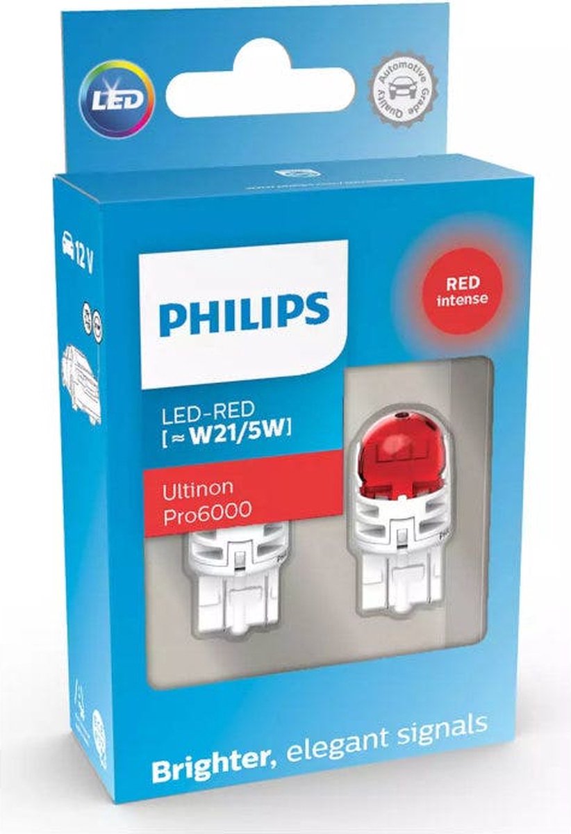 Philips Ultinon Pro6000 W21-5w set Red 11066RU60X2