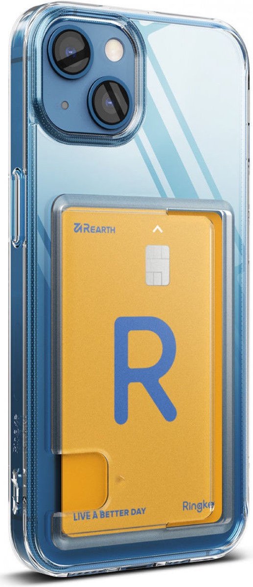 Ringke Fusion Card Hoesje Geschikt voor Apple iPhone 13 met Kaarthouder Transparant