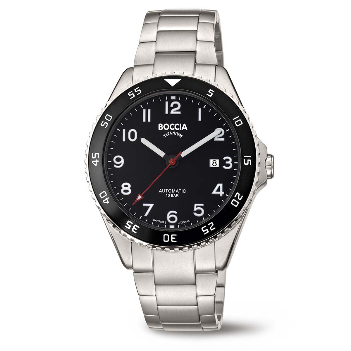 Boccia Titanium 3653-01 - Heren Horloge 42mm