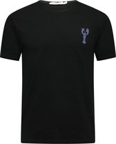 Hommard T-Shirt Zwart met kleine Blauwe Paisley Lobster Medium