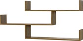 Wandplank - Met 3 planken - Spaanplaat - Afmeting (LxBxH) 119 x 18 x 55 cm - Kleur donker hout kleurig