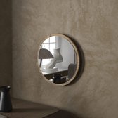 WWB ronde spiegel met houten frame, moderne, stijlvolle, decoratieve, ronde houten wandspiegel, voor Woonkamer, Slaapkamer en badkamer (59 x 59 x 3 cm) (eiken)