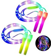 Happygetfit - 2 stuks LED Light Up springtouwen in lengte verstelbaar en drie lichtmodi Speed springtouw voor Kids Light Show Fitness