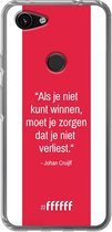 6F hoesje - geschikt voor Google Pixel 3a -  Transparant TPU Case - AFC Ajax Quote Johan Cruijff #ffffff